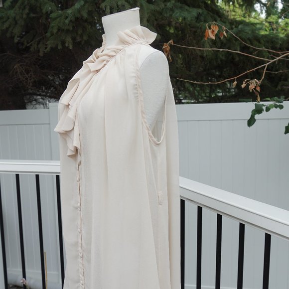 *VINTAGE INSPIRED* Ruffled Cream Blouse - Picture 3 of 4